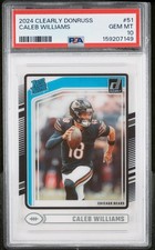159207149 Caleb Williams 2024 Panini Clearly Donruss #51 Rated Rookie PSA 10