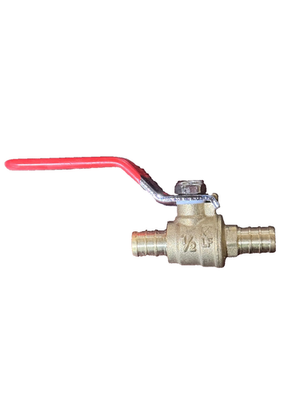#ad Brass 1 2 in Barb Ball Valve Hose Barb Connector Red Lever Handle Quarter Turn $11.47