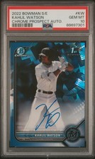 2022 Bowman Sapphire Edition Chrome Prospect Autographs #KW Kahlil Watson PSA 10