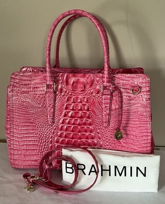 Brahmin Finley Carryall Large Pink Cosmo Melbourne HTF EUC