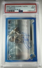 2022 Topps Clearly Authentic CJ Abrams Blue Auto 8/25 PSA 9 Pop 2 None Higher 🔥