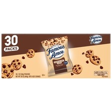 Classic Chocolate Chip Cookies Bite Size Sweet Treats 30 Pack Box 1 oz Bag