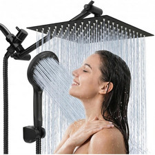 Shower Head High Pressure Rainfall Handheld Combo Matte Black 9 Settings