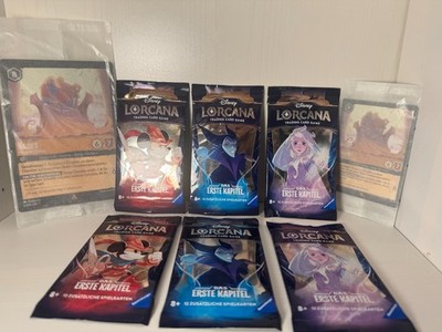 Disney Lorcana : Das Erste Kapitel - 6 Booster DE OVP!!! + Hades Promo Selten