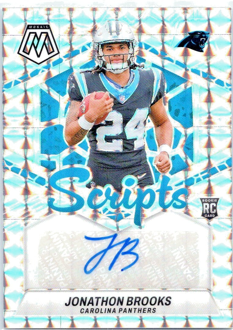 Jonathon Brooks 2024 Panini Mosaic Scripts Silver Prizm #RS-JBS Rookie RC Panth