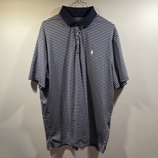 Polo Ralph Lauren Performance Mens XL Classic Fit Blue Striped Golf Polo Shirt