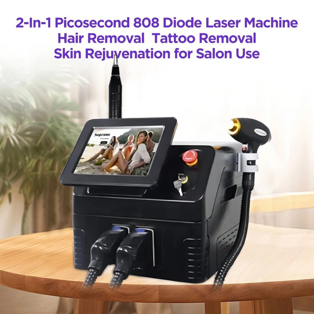 2 in 1 808nm Diode Laser Hair Removal Laser & Pico Nd: Yag Laser Tattoo Removal