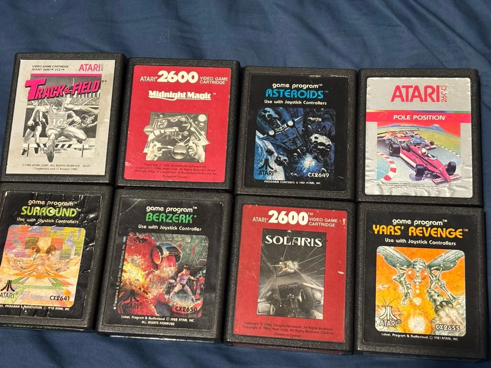 Lote Atari 2600 Jr com 8 jogos, incluindo atletismo testado Leia Desc - Imagem 2 de 4