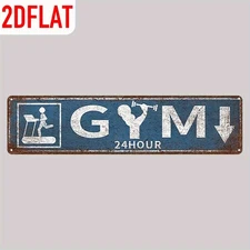 Vintage 24 Hour Gym Metal Tin Sign Retro Wall Art Garage Man Cave Farm Bar Decor