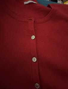 J.Crew Featherweight Cashmere Cardigan Sweater WMNS M/L Red Soft Knit Button Up
