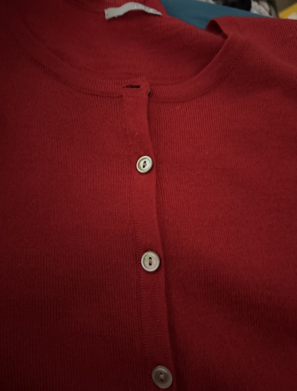J.Crew Featherweight Cashmere Cardigan Sweater WMNS M/L Red Soft Knit Button Up