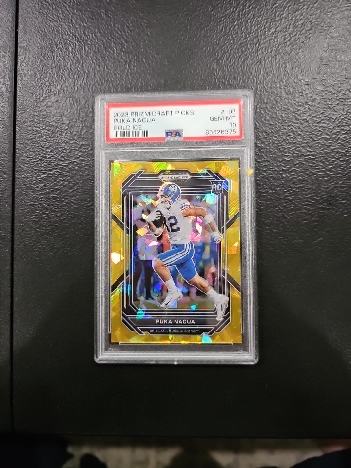 Puka Nacua Panini Prizm Draft Picks #197 Gold Ice