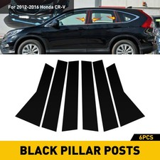 For Honda 2012-16 Cr-v Crv Gloss Black Post Pillar Door Window Trim Cover Kit P