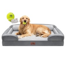 Extra Large Dog Bed, Orthopedic XL Washable XL-large 42"L x 30"W x 9"Th Grey