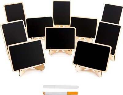 10 Pa Mini Chalkboards Signs with Easel Stand, Small Rec