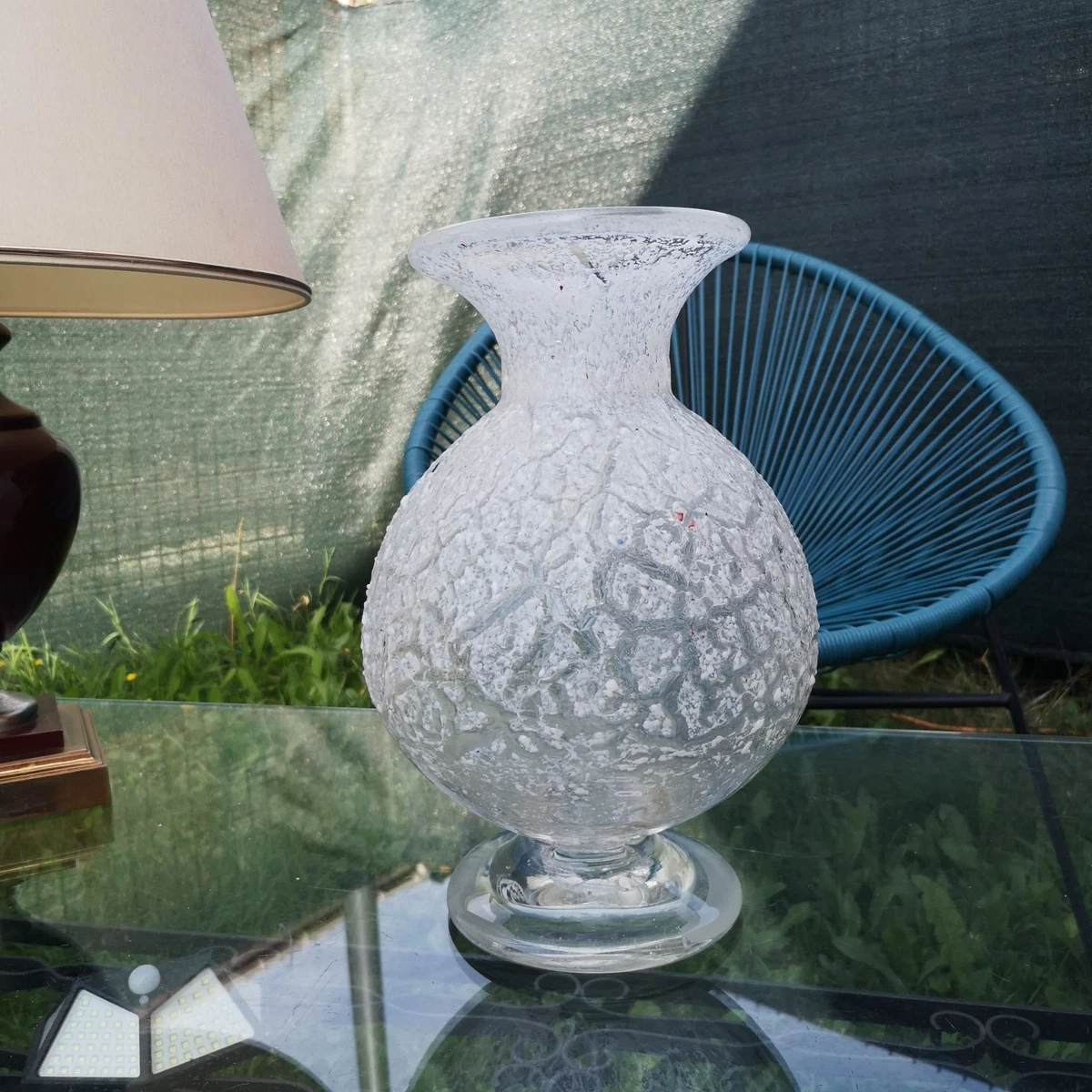 Vase En Verre De Venise Rouge Et Or