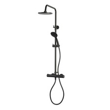 Aqualisa RNDSCBV2.MB Safe Touch Round Column Thermostatic Mixer Shower Black