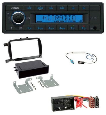 VDO AUX Bluetooth USB MP3 Car Stereo for Fiat 500 2016 onwards Piano Finish Black