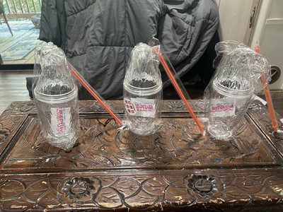 Lot Of 3 Dunkin Eagle Cups With Straws And Refill Vouchers . All Never Unwrapped