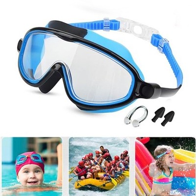 2Pcs Kids Swim Goggles Frogs Resistant Swimming Goggles With Earplugs Nose Clip