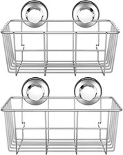 Suction Cup Shower Caddy,Bathroom Caddies Adhesive Pads Deep Large Basket