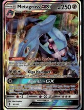 Carta Pokemon Metagross GX Ultra Rara SM Guardiani Rising 85/145 Metal Holo
