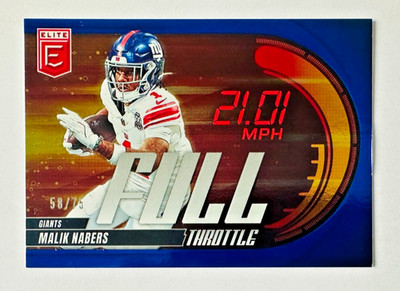 2025 Donruss Elite *# 58/75** Malik Nabers Full Throttle Blue