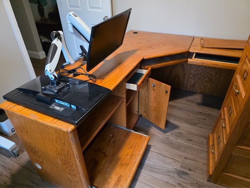 3 pice sectional oak home office desk