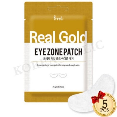 PRRETI Real Gold Eye Zone Patch 30 sheets x 5EA Moisturizer Korean Cosmetics NEW