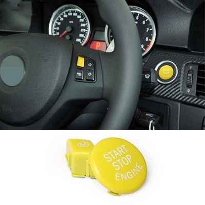 Yellow Steering Wheel M &Start Push Button for BMW 3 Series M3 E90 E92 E93 07-13