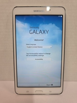 Samsung Galaxy Tab 4 SM-T230N 8GB 7 Inch White Unlocked Powers On Charges Clean