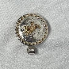 Vintage M&F Western Heritage Scarf Slide Concho Mexico Cow boy Rodeo Bull