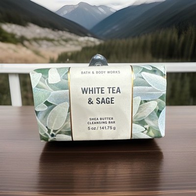 Bath & Body Works Cleansing Bar Soap ''White Tea & Sage'' Shea Butter 5 oz