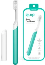 Quip Electric Toothbrush with Sonic Vibrating Bristles with Timer & Cover Green