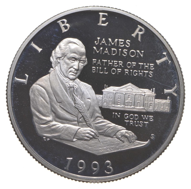 1993-S Proof Madison Bill of Rights Commemorative 90% Silver Half Dollar *5208