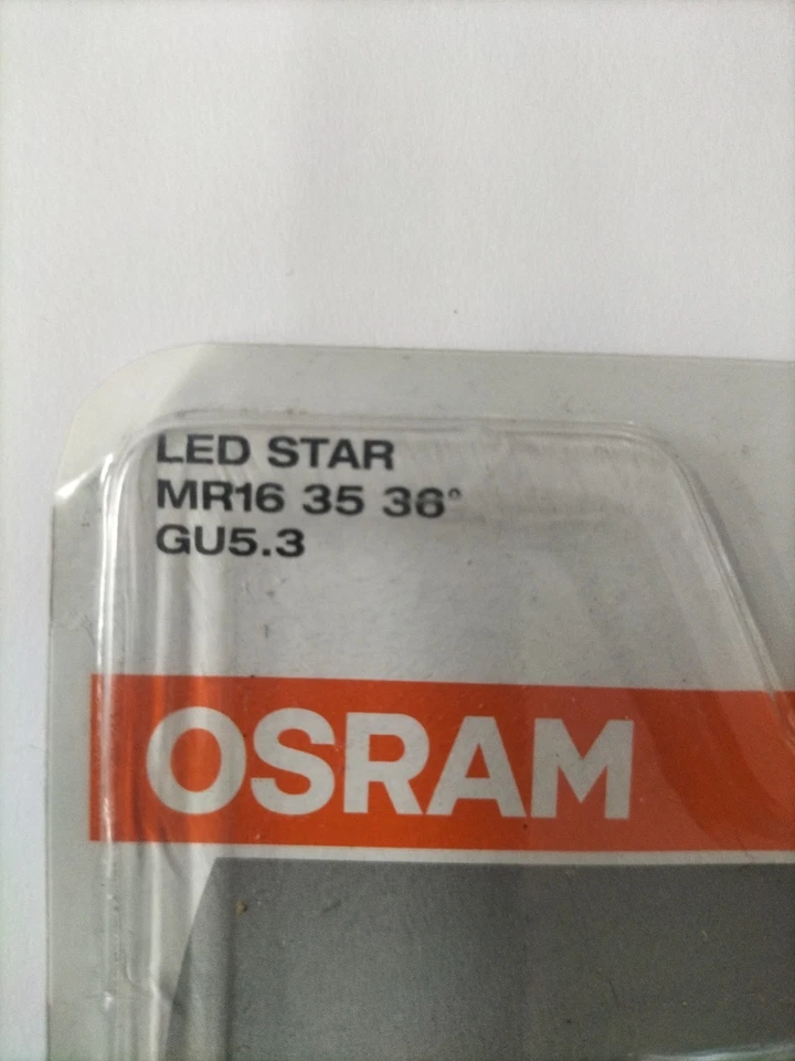 OSRAM LED STAR MR16 12 V 4.6W=35W 35 36’WARM WHITE GU5.3 300Im MADE IN GERMANY. - Image 2 of 4