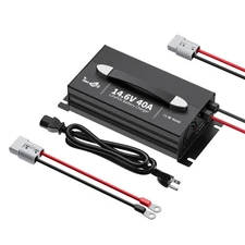 Timeusb 14.6V 40A Smart Battery Charger LED Fast Charging for LiFePO4 Battery US