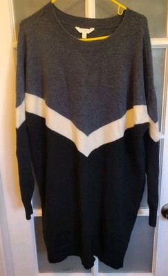 Women's Plus Size Color Block Sweater Dress Black Grey 1X(16W-18W) Terra & Sky