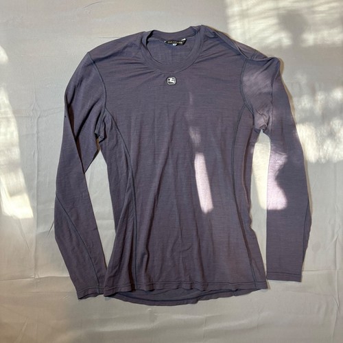 Giordana Womens XL Long Sleeve Base Layer Top Purple Grey Made in Italy Cycling