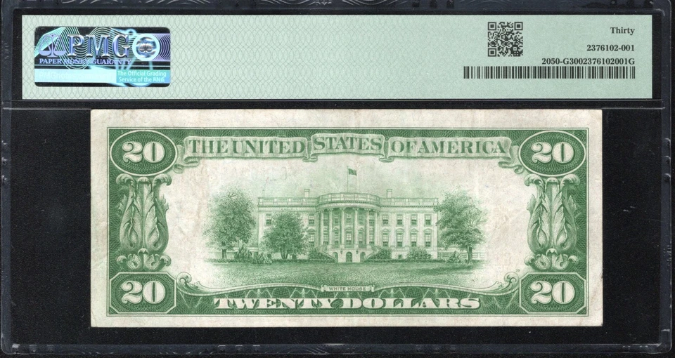 1928 $20 CHICAGO NUMERICAL FEDERAL RESERVE NOTE PMG 30 Fr 2050-G 24339 - Image 2 of 2