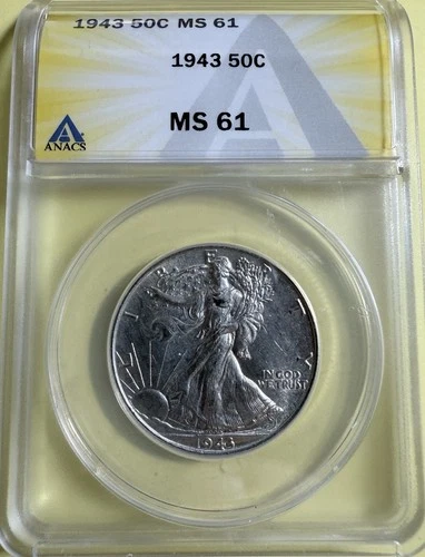 1943-P Walking Liberty Half Dollar - ANACS MS 61 - Just Graded - New Holder