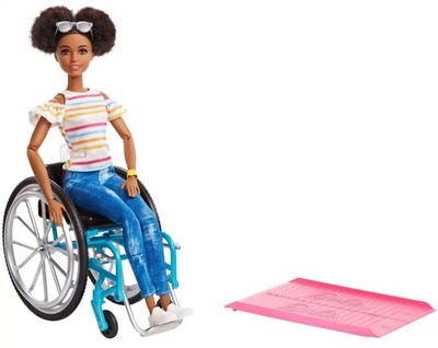 Mattel | Barbie Fashionistas #133 Ebony Barbie Wheel Chair Fashion Doll (Used)