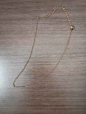 A Chain Worn As A Choker In A Gold Color