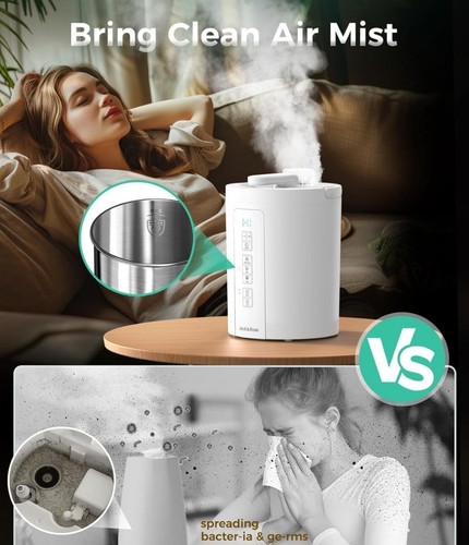 Healthy Warm Mist Humidifiers for Bedroom, 3L/100oz Stainless Steel Humidifier - Picture 4 of 7