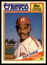 1988 TOPPS REVCO LEAGUE LEADERS - #7 JUAN SAMUEL PHILADELPHIA PHILLIES