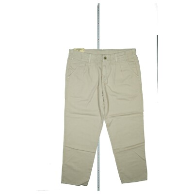 Wrangler Sandy Stoff Cino Boyfriend 3/4 Hose Sommer Capri Short W29 Beige NEU