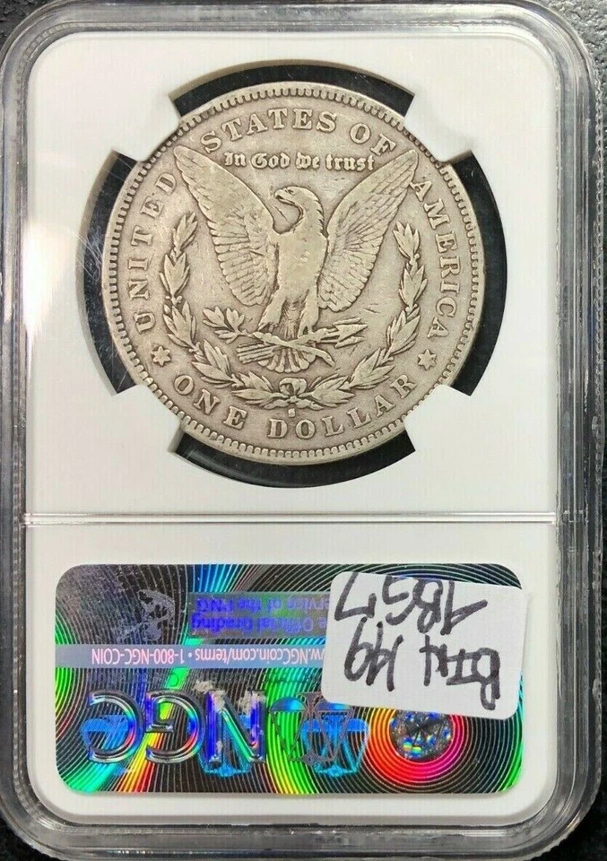 1878-S Morgan Silver Dollar, TOP 100 NGC F15 VAM 57 LONG  NOCK REVERSE,VERY RARE - Image 2 of 4