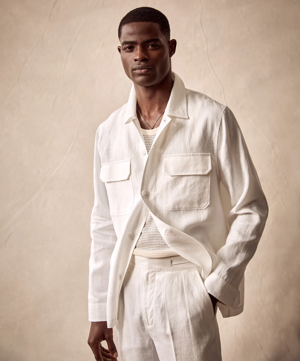 Todd Snyder Linen Two-Pocket Overshirt, Style# OU1552805 Todd Snyder Linen Two-Pocket Overshirt, Style# OU1552805