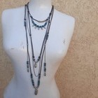 UNO de 50 Long Pendant Necklace , Turquoise UNO de 50 Strand Hyppy necklace Gift