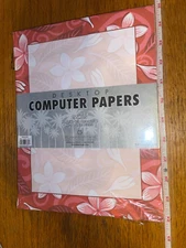 COMPUTER PAPER   25 sheets      PLUMERIA FALL  ACID FREE   NEW!